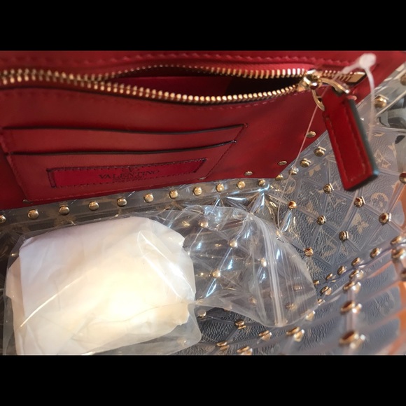 NEW VALENTINO PLEXI ROCKSTUD SPIKE BAG MEDIUM - Picture 4 of 7